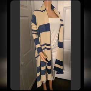 Ralph Lauren S/P GORGEOUS Striped Waterfall Cardigan